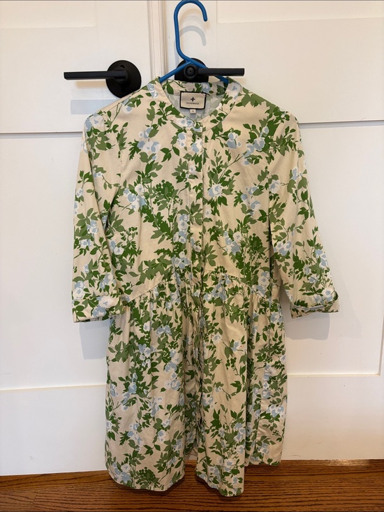 Tuckernuck Dresses & Skirts - Tuckernuck Cream Floral Button-Front Mini Dress with Green Print